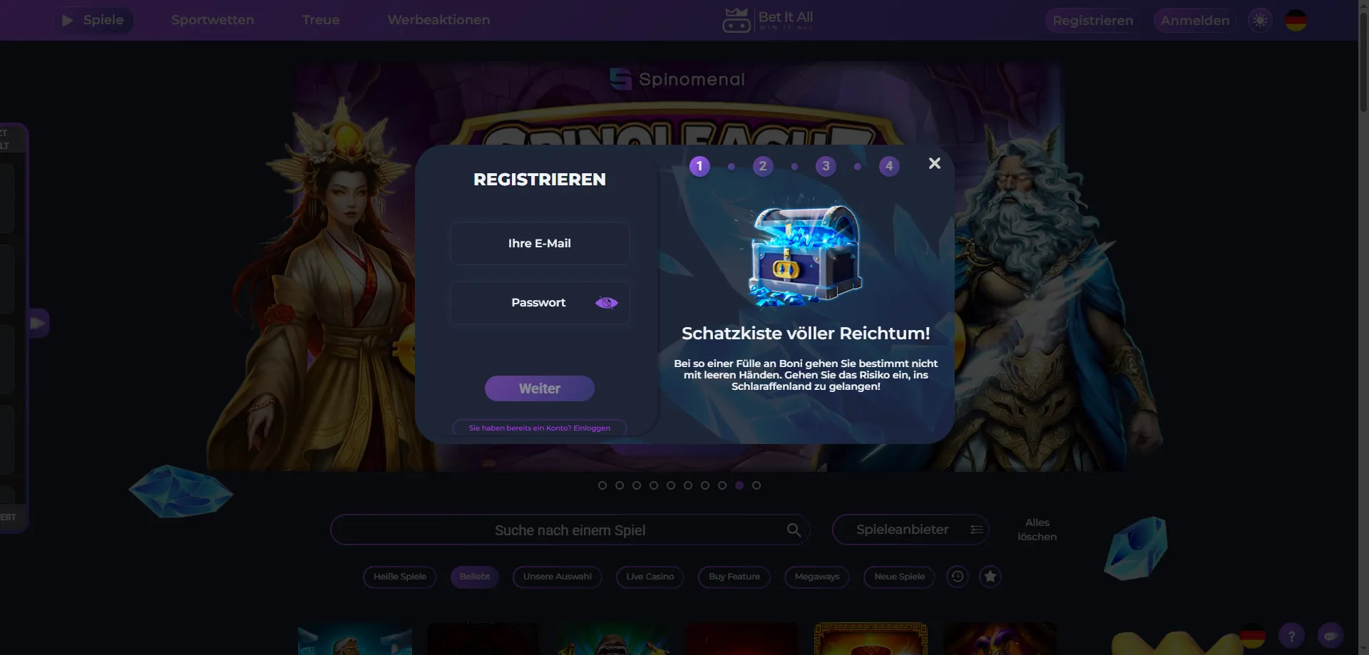bet it all casino Registrierung – neues Konto in zwei Minuten erstellen